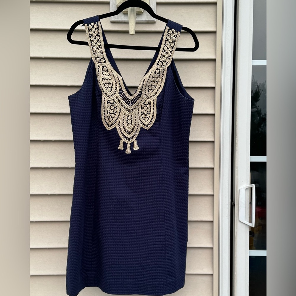 Lilly Pulitzer Navy Gold Dress